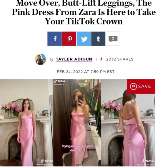 Zara Satin Effect Cut out Dress Pink NWT - Picture 8 of 9